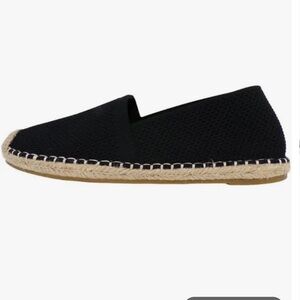 Eileen Fisher Womens Live‎ Slip On Flats Espadrille Black Knit Size NEW